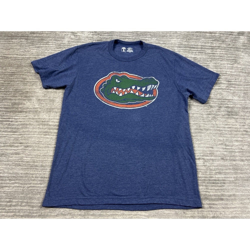 University of Florida Gators Shirt Mens Large Blue Short‎ Sleeve Cotton Blen